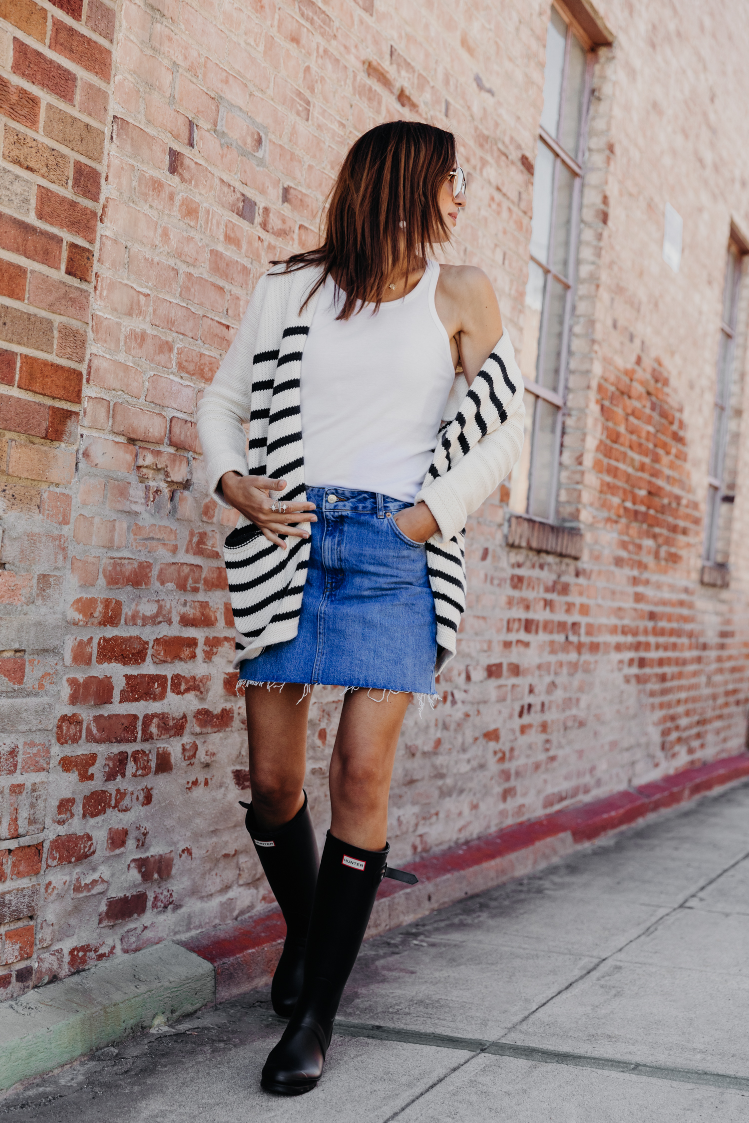 denim boot skirt