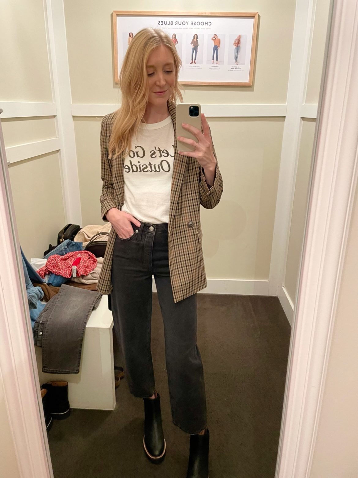 Dorsey Blazer in Coster PlaidBalloon Jean